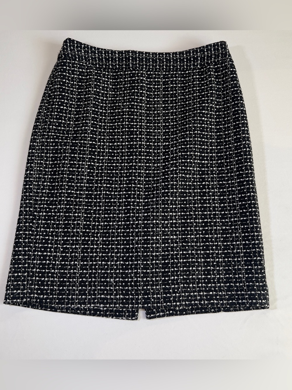 Ann Taylor Black & White Tweed Pencil Skirt